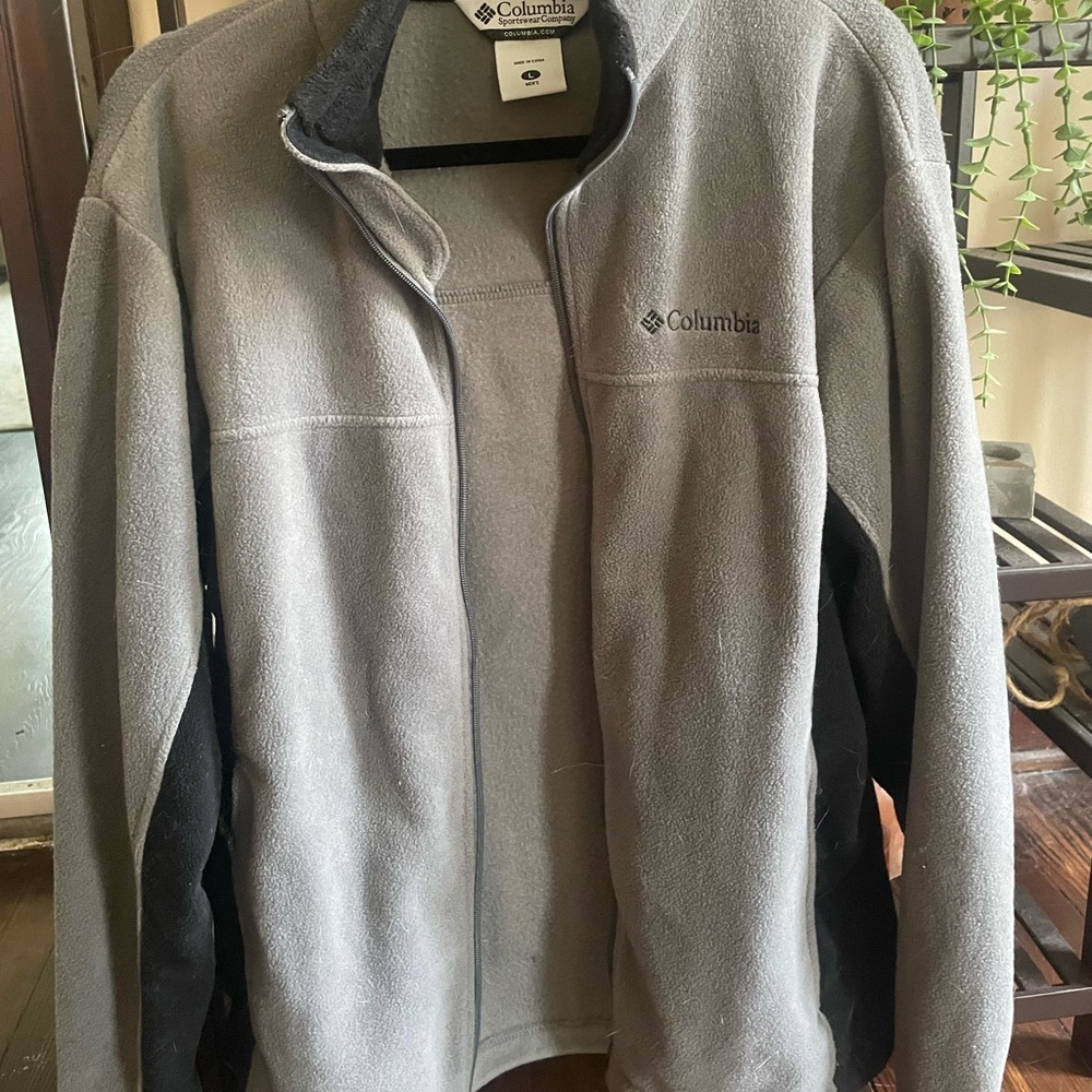 Mens Columbia fleece jacket grey/black